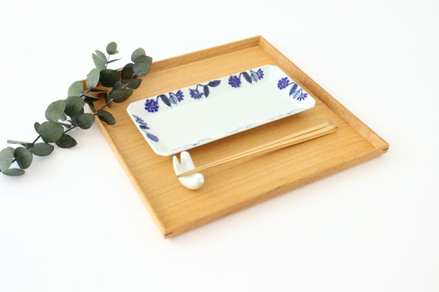 Rectangle Plate Blue Flower | Sushi Plate Hasami Ware-Detail6