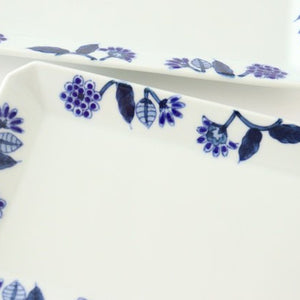 Rectangle Plate Blue Flower | Sushi Plate Hasami Ware-Detail8
