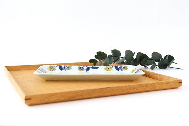 Rectangle Plate Yellow Flower | Sushi Plate Hasami Ware-Detail3