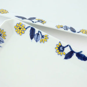 Rectangle Plate Yellow Flower | Sushi Plate Hasami Ware-Detail8