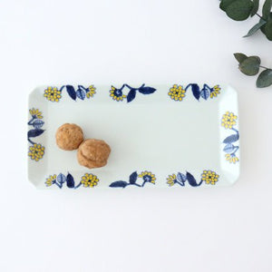 Rectangle Plate Yellow Flower | Sushi Plate Hasami Ware-Detail9