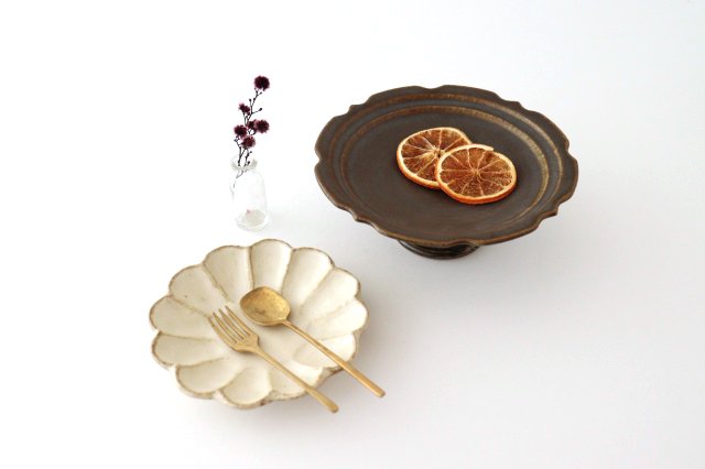 Furutani Seitosho Compote Footed Plate Rust L-Detail11