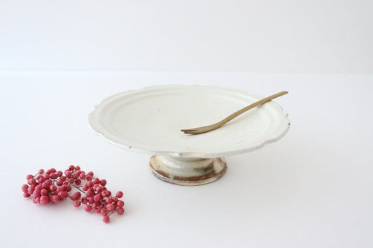 Furutani Seitosho Compote Footed Plate White L-TOP