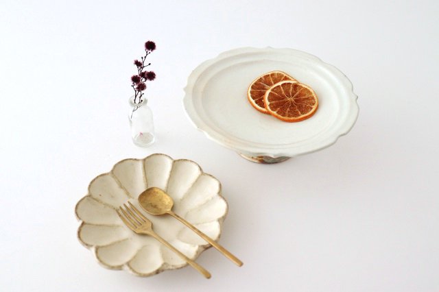 Furutani Seitosho Compote Footed Plate White L
