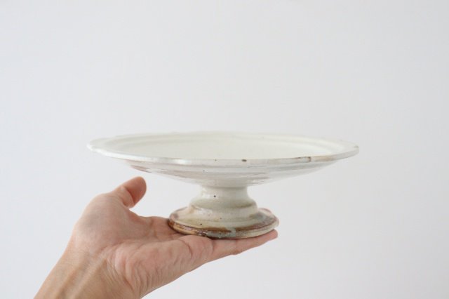 Furutani Seitosho Compote Footed Plate White L