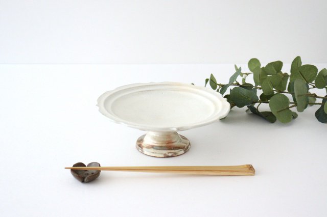 Furutani Seitosho Compote Footed Plate White L