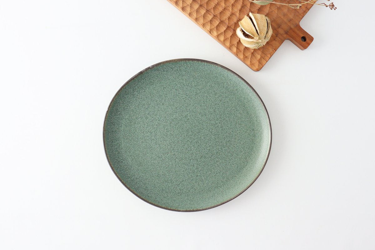 kei Large Plate Green | Mino Ware