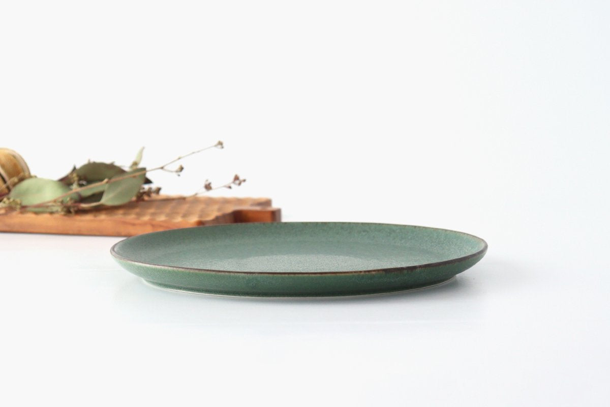 kei Large Plate Green | Mino Ware