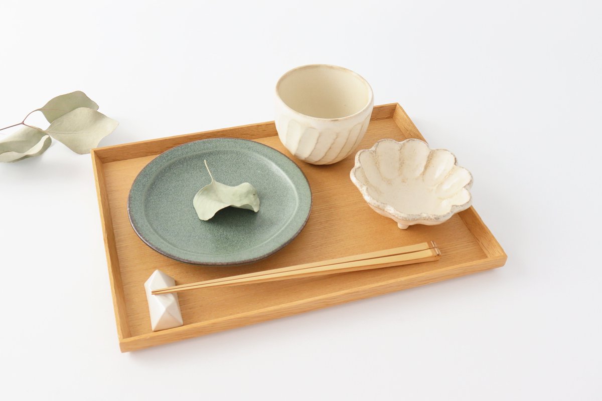 Serving plate green porcelain kei Mino ware