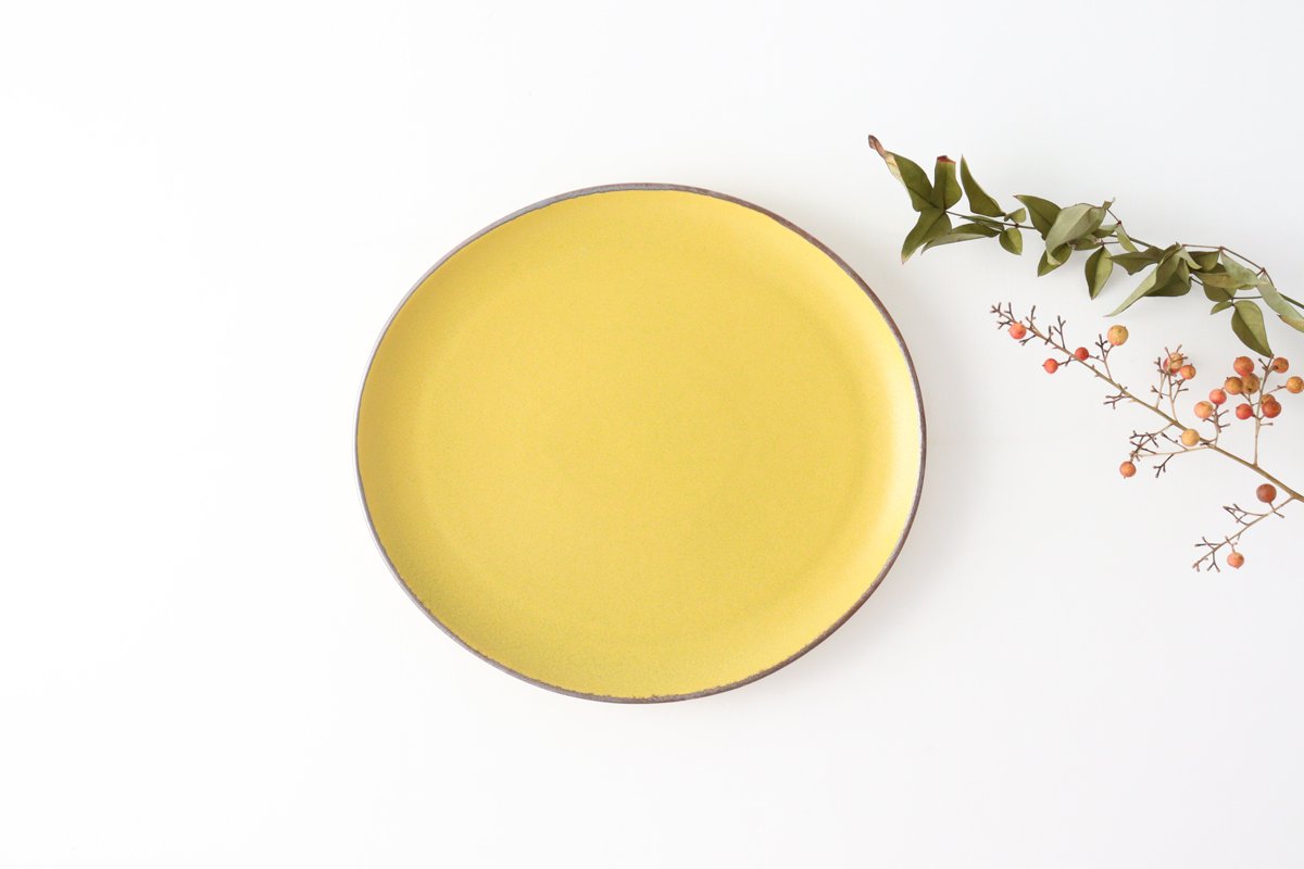 kei Large Plate Mustard | Mino Ware