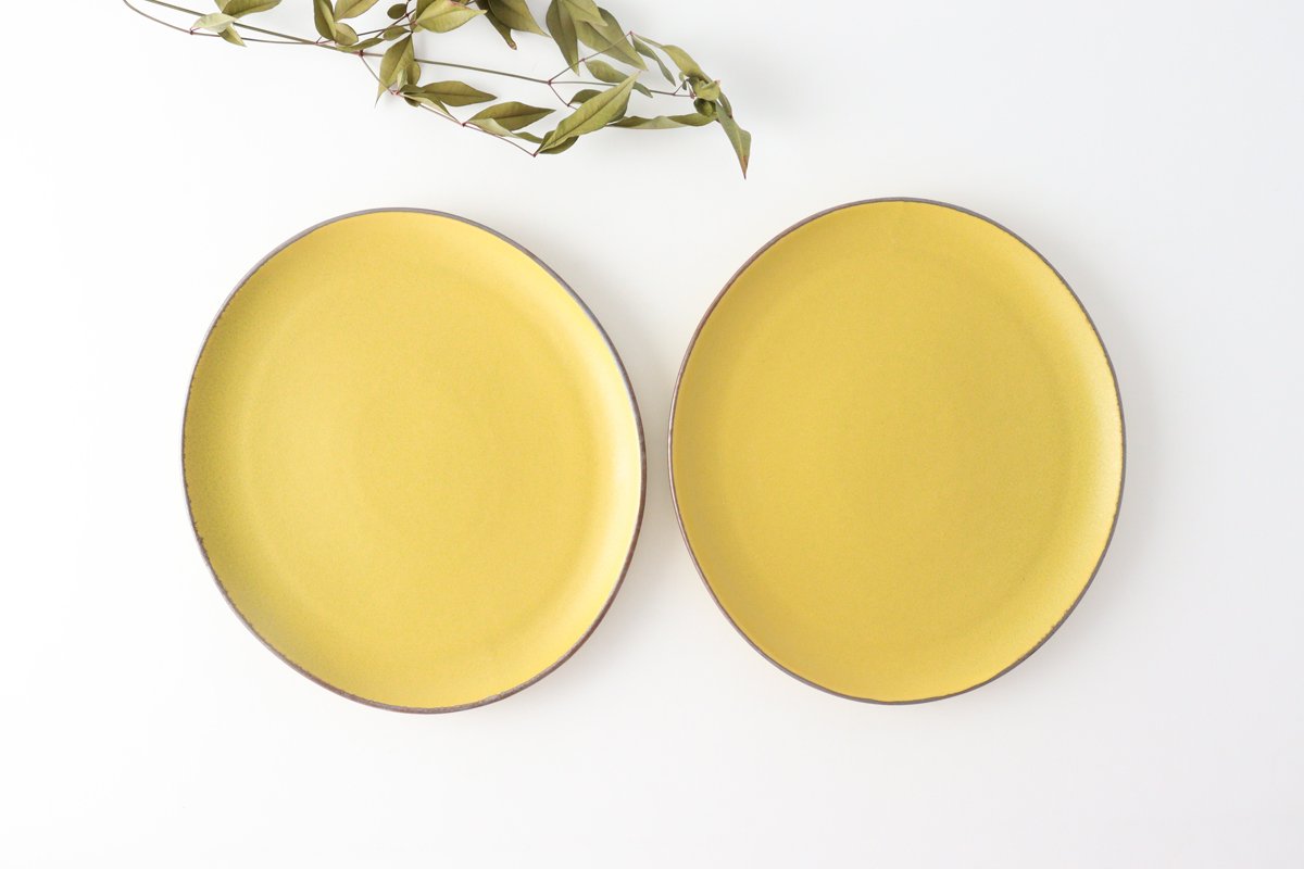 kei Large Plate Mustard | Mino Ware