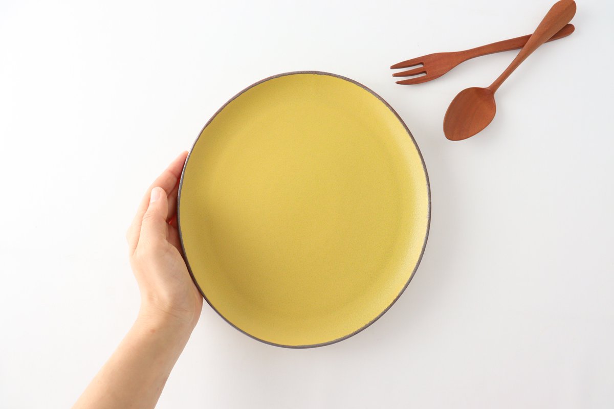 kei Large Plate Mustard | Mino Ware