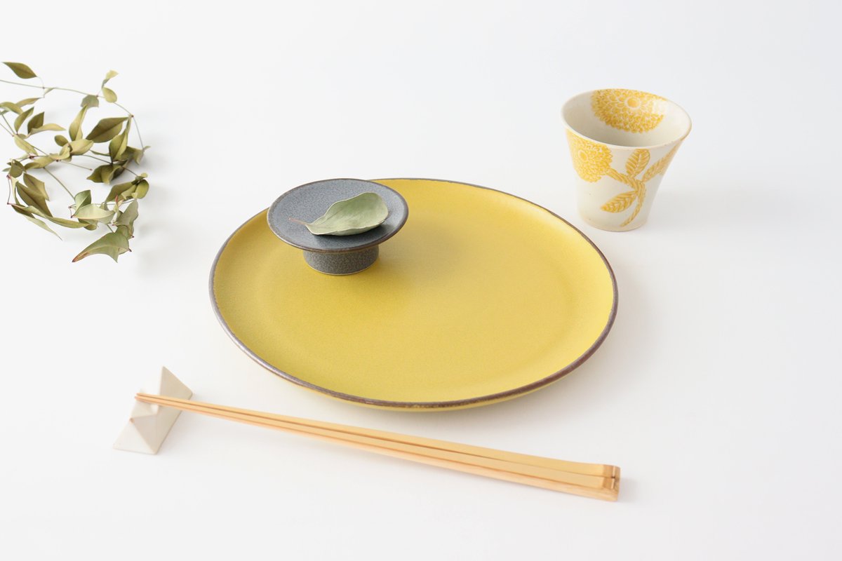 kei Large Plate Mustard | Mino Ware
