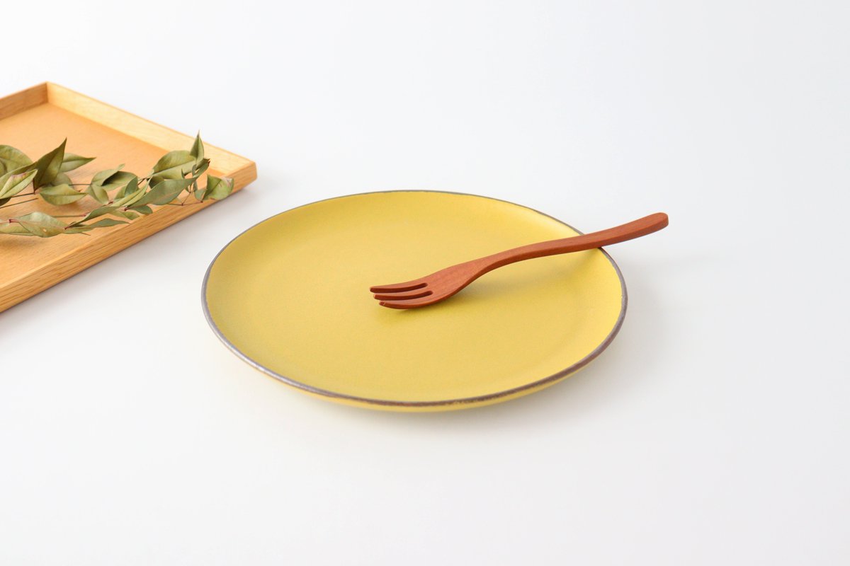 kei Large Plate Mustard | Mino Ware