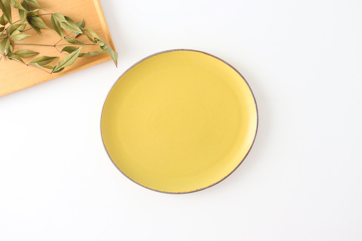 kei Large Plate Mustard | Mino Ware