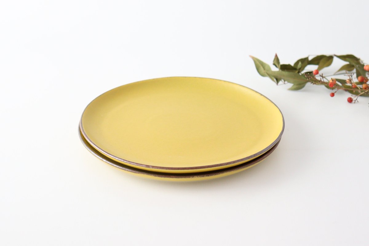 kei Large Plate Mustard | Mino Ware