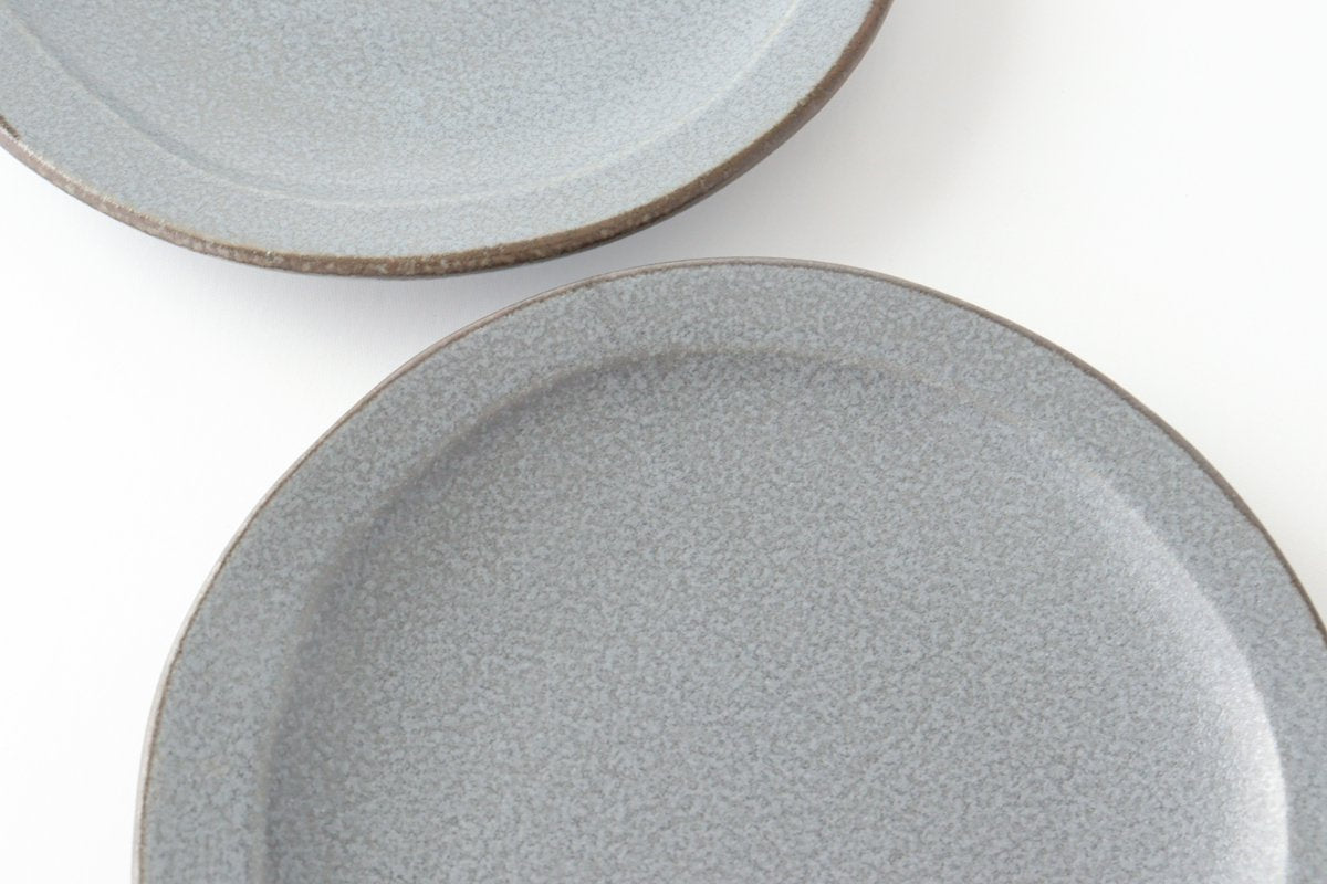 Serving plate gray porcelain kei Mino ware