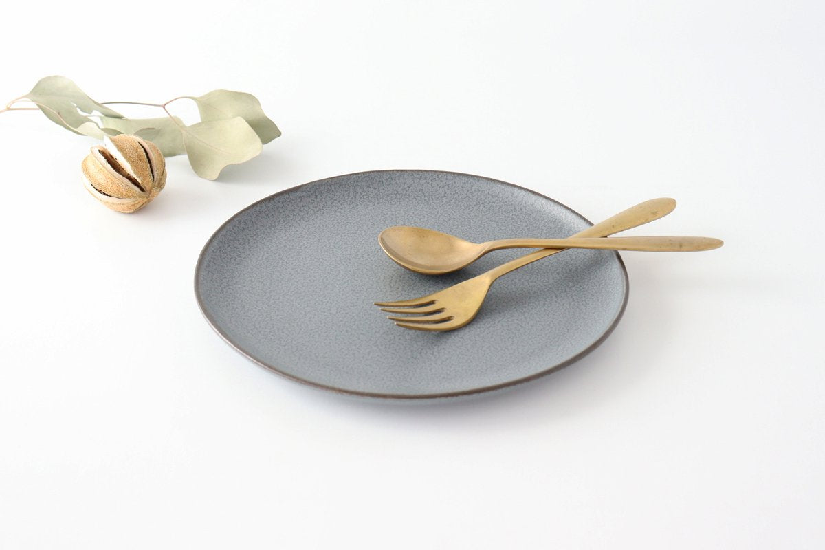 kei Large Plate Gray | Mino Ware