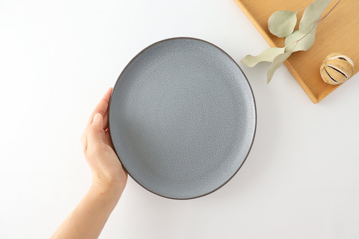 kei Large Plate Gray | Mino Ware