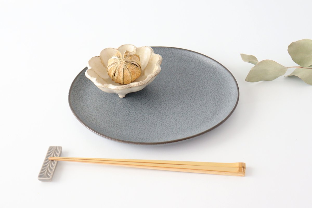 kei Large Plate Gray | Mino Ware