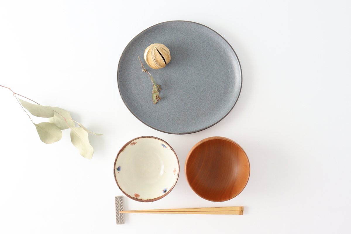 kei Large Plate Gray | Mino Ware