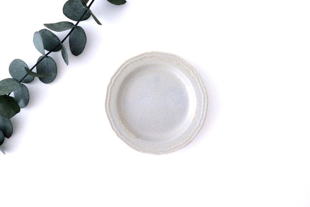 Line Small Plate Gray Porcelain Mino Ware