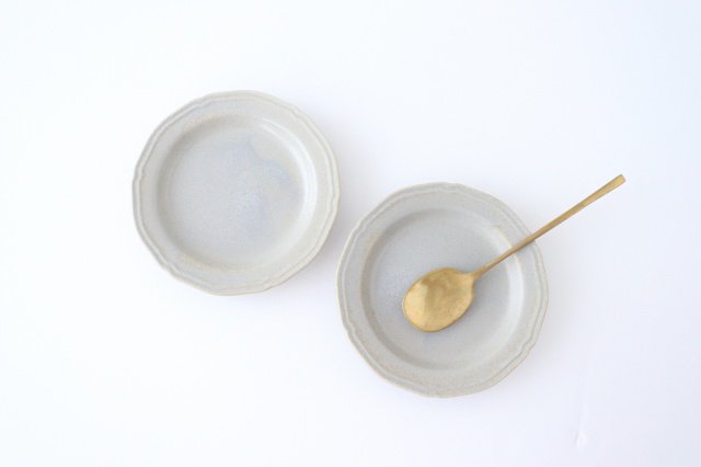 Line Small Plate Gray Porcelain Mino Ware