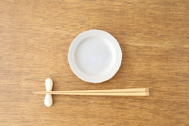 Line Small Plate Gray Porcelain Mino Ware