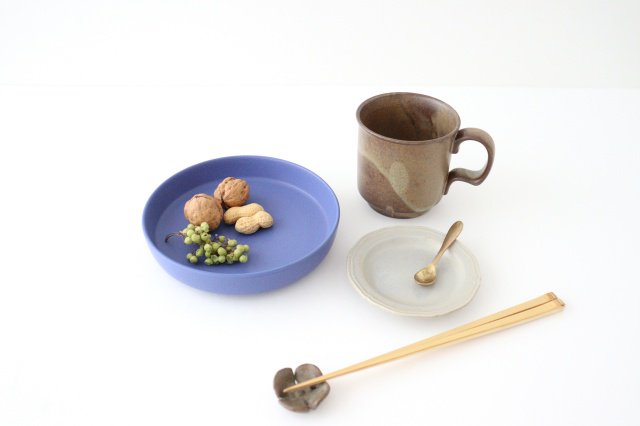 Line Small Plate Gray Porcelain Mino Ware