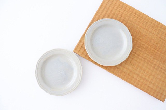 Line Small Plate Gray Porcelain Mino Ware