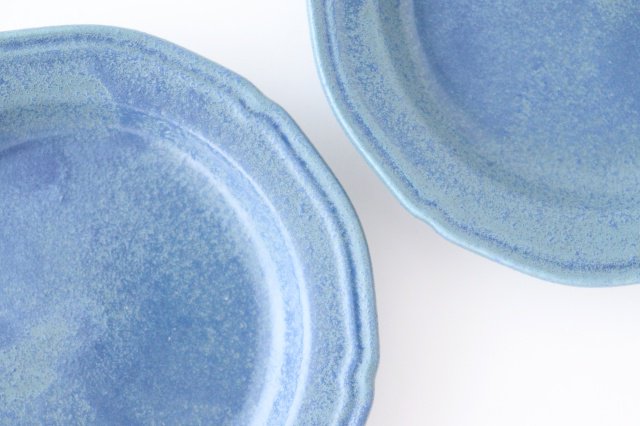 Line small plate blue porcelain Mino ware