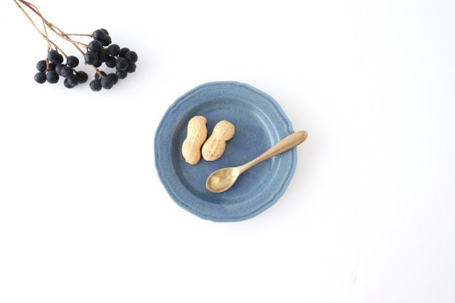 Line small plate blue porcelain Mino ware
