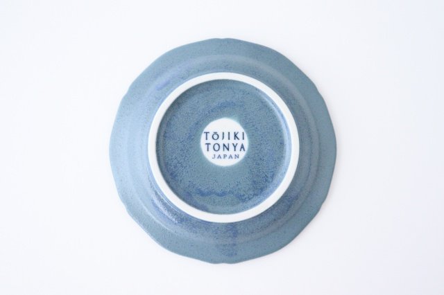 Line small plate blue porcelain Mino ware