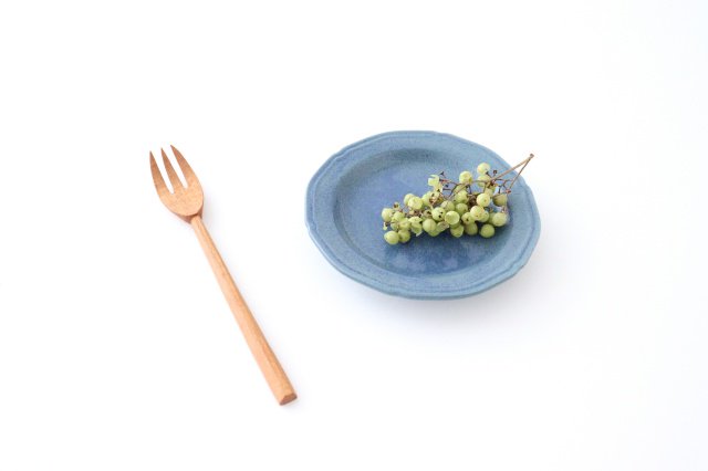 Line small plate blue porcelain Mino ware