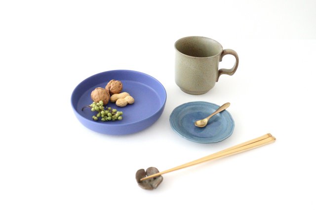 Line small plate blue porcelain Mino ware