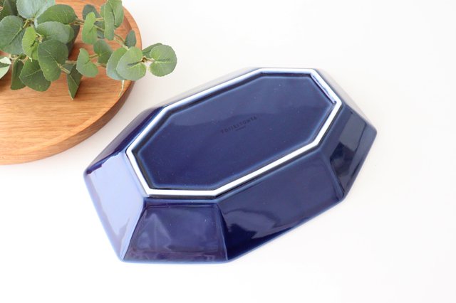 Yasumi Oval Plate Blue Porcelain Mino Ware