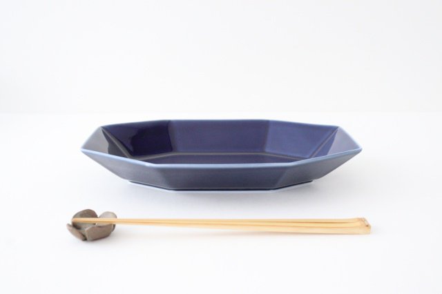 Yasumi Oval Plate Blue Porcelain Mino Ware