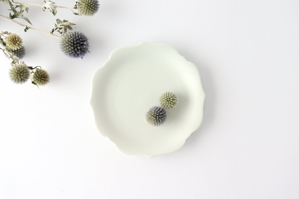 aoi Flower-shaped Pate Blue and White | Mino Ware