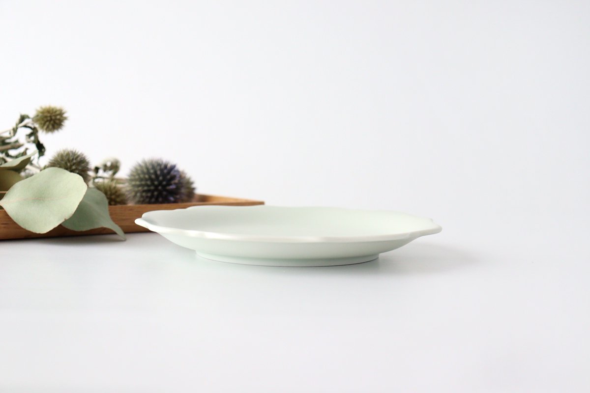 aoi Flower-shaped Pate Blue and White | Mino Ware