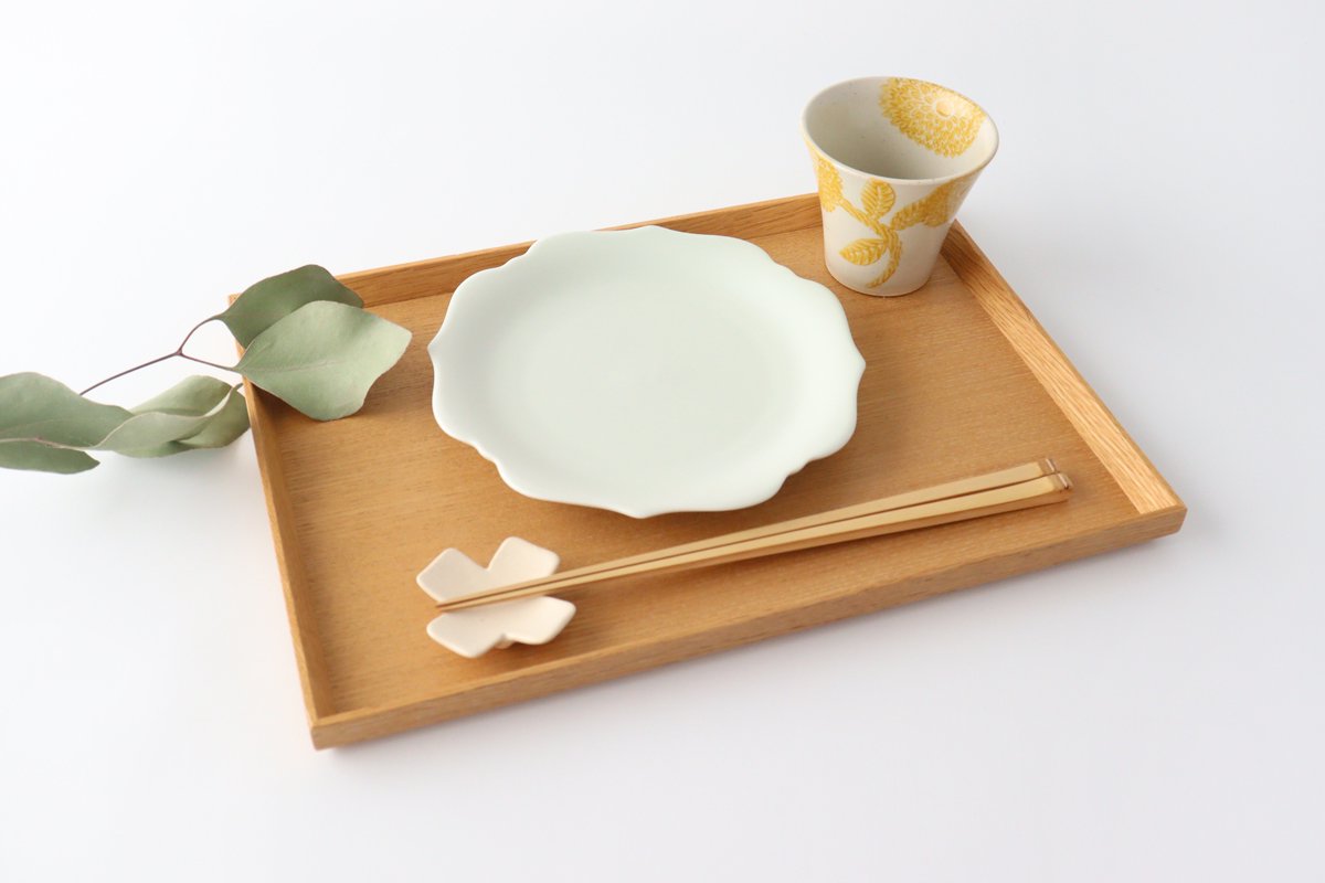 aoi Flower-shaped Pate Blue and White | Mino Ware