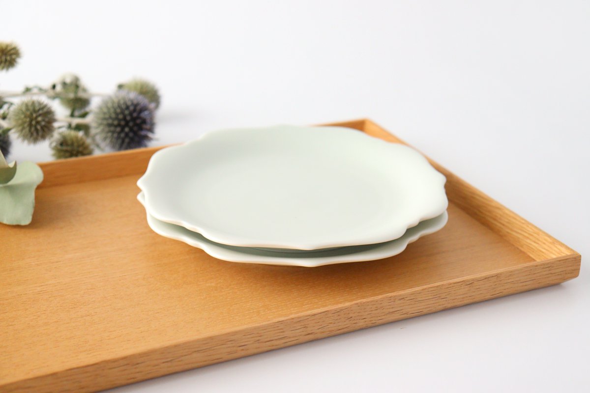 aoi Flower-shaped Pate Blue and White | Mino Ware