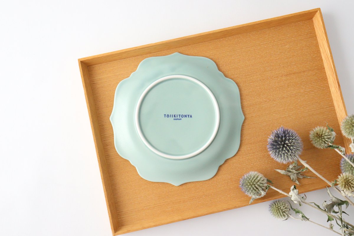 aoi Flower-shaped Plate Green| Mino Ware