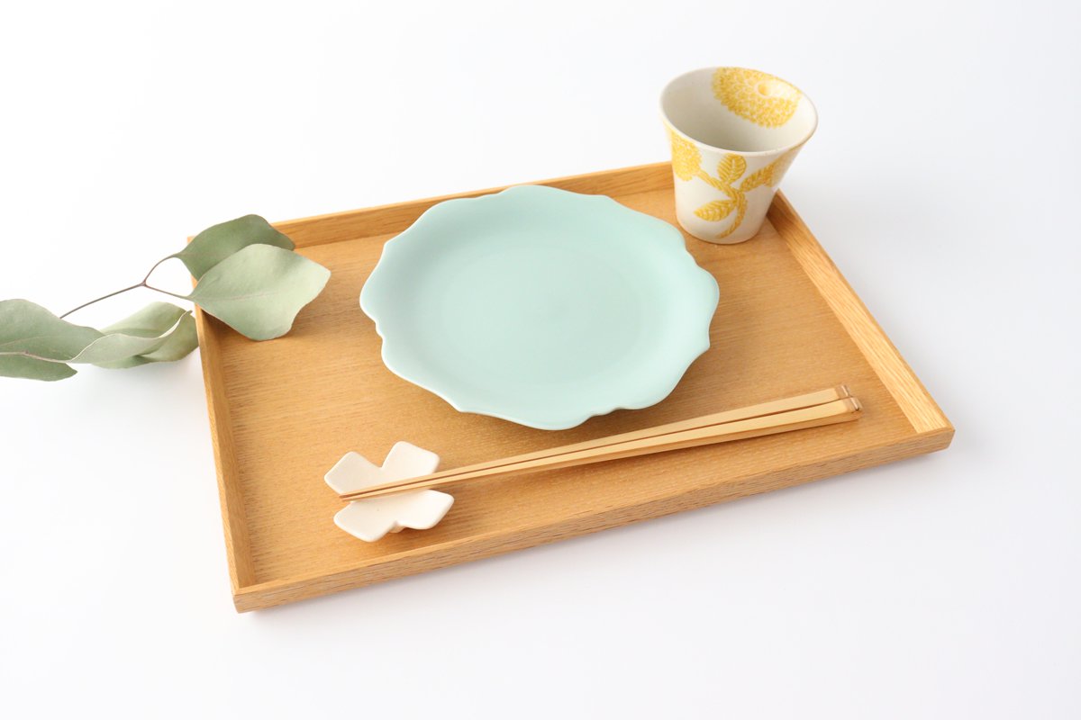 aoi Flower-shaped Plate Green| Mino Ware
