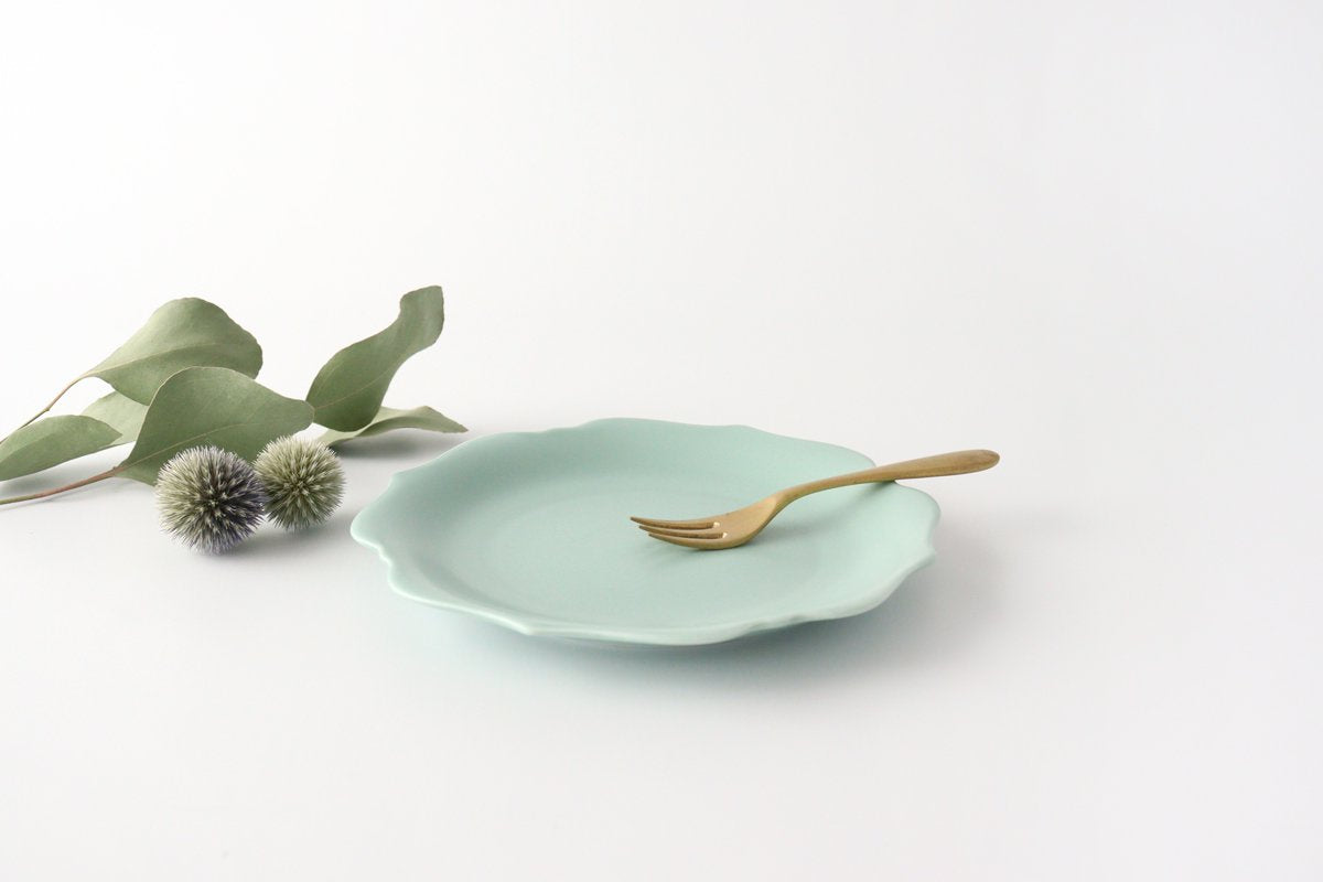 aoi Flower-shaped Plate Green| Mino Ware