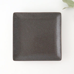 Square Plate Black 21cm/8.3in | Sushi Plate Mino Ware-TOP