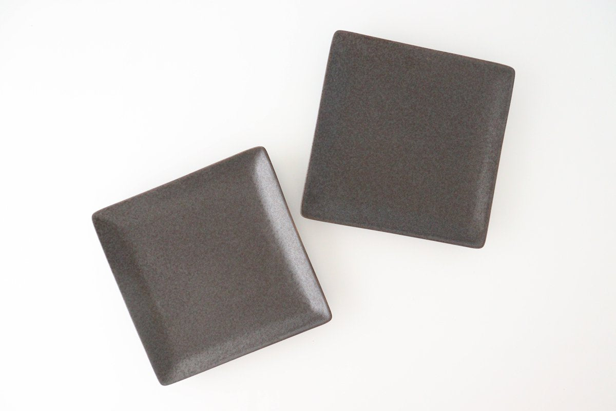 Square Plate Black 21cm/8.3in | Sushi Plate Mino Ware-Detail11