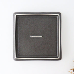 Square Plate Black 21cm/8.3in | Sushi Plate Mino Ware-Detail3