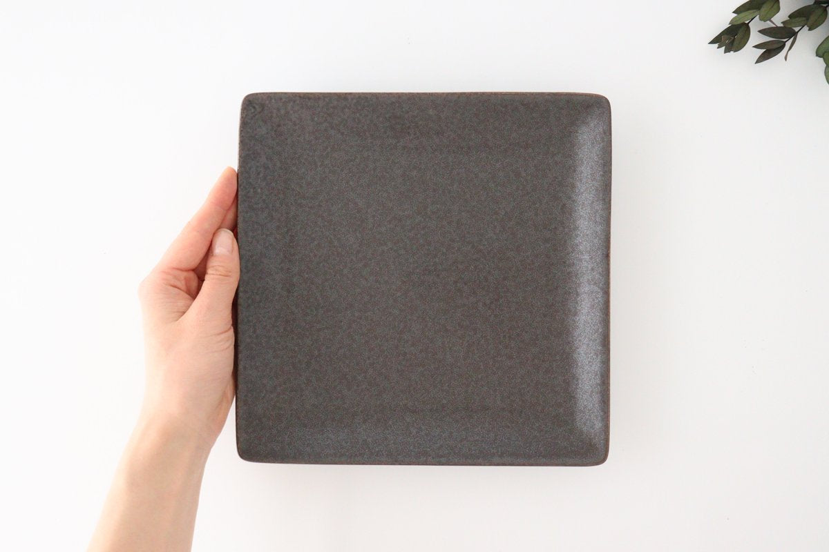 Square Plate Black 21cm/8.3in | Sushi Plate Mino Ware-Detail4
