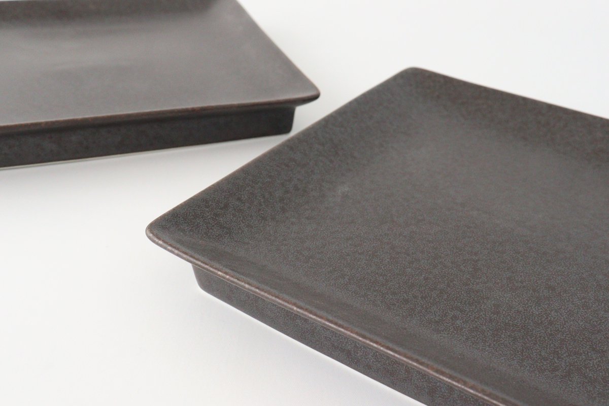 Square Plate Black 21cm/8.3in | Sushi Plate Mino Ware-Detail8