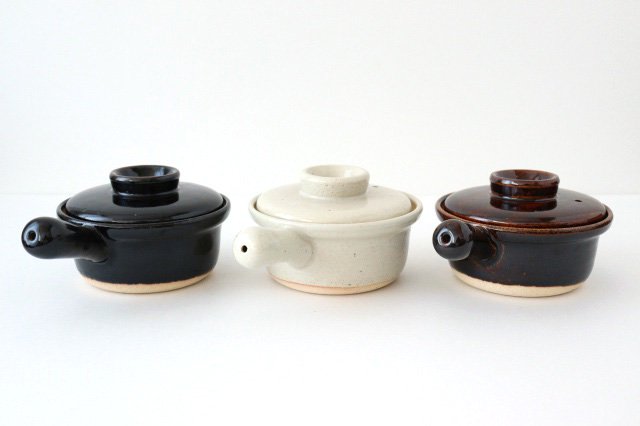 One-handed Porridge Pot Brown | Donabe Iga Ware
